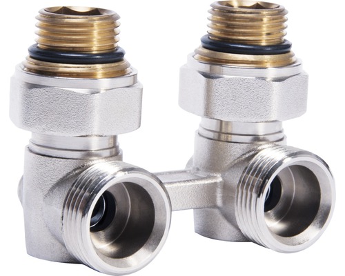 Dvojitá rohová tvarovka pro sanitární instalace