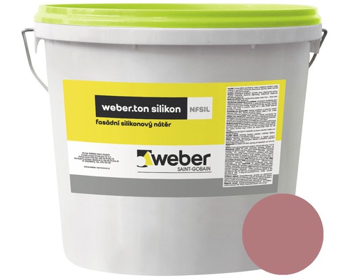 Fasádní nátěr WEBER.TON silikon 25 kg FI1C fialová Kbelík silikonové fasádní barvy