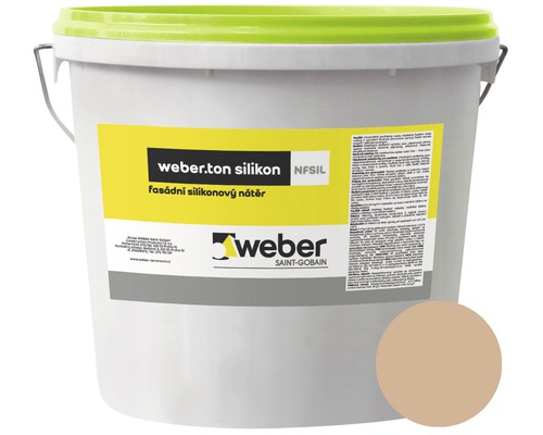 Fasádní nátěr WEBER.TON silikon 25 kg HN1C hnědá Kbelík silikonové fasádní barvy