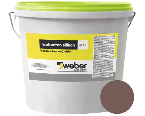 Fasádní nátěr WEBER.TON silikon 25 kg HN4B hnědá Kbelík silikonové fasádní barvy