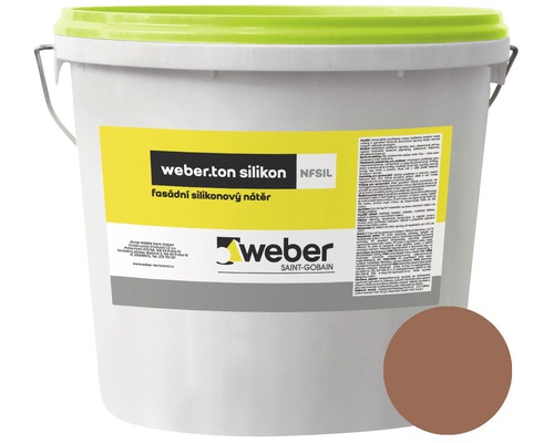 Fasádní nátěr WEBER.TON silikon 25 kg HN5B hnědá Kbelík silikonové fasádní barvy