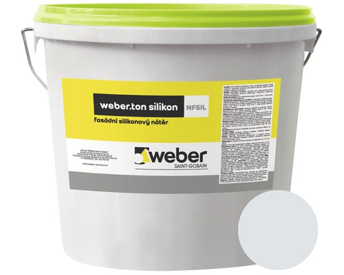 Fasádní nátěr WEBER.TON silikon 25 kg MO00 modrá Kbelík silikonové fasádní barvy