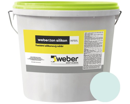 Fasádní nátěr WEBER.TON silikon 25 kg MO1E modrá Kbelík silikonové fasádní barvy