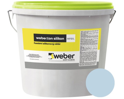 Fasádní nátěr WEBER.TON silikon 25 kg MO5D modrá Kbelík silikonové fasádní barvy