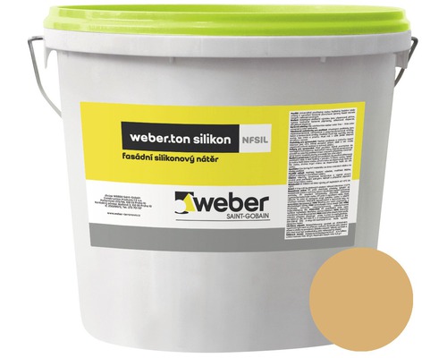 Fasádní nátěr WEBER.TON silikon 25 kg OK4B okrová Kbelík fasádní barvy silikonový základ
