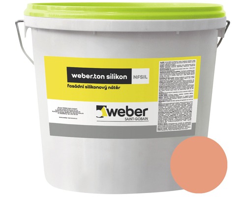 Fasádní nátěr WEBER.TON silikon 25 kg OR2C oranžová Kbelík fasádní barvy silikon