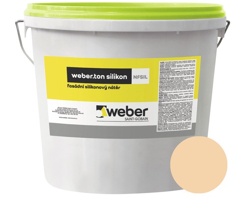Fasádní nátěr WEBER.TON silikon 25 kg OR2D oranžová Kbelík silikonové fasádní barvy