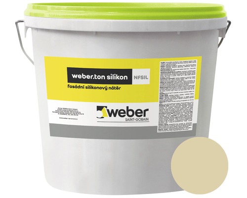 Fasádní nátěr WEBER.TON silikon 25 kg ZE3D zelená Kbelík silikonové fasádní barvy