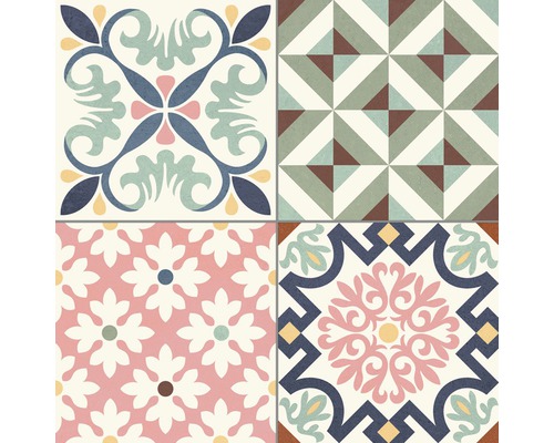 Dlaždice s různými dekorativními vzory