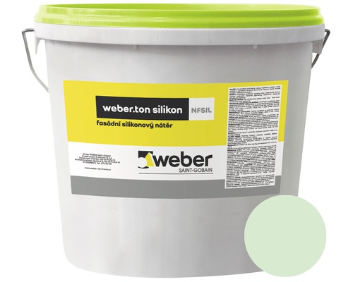Fasádní nátěr WEBER.TON silikon 25 kg ZE6D zelená Kbelík fasádní silikonové barvy od Weber