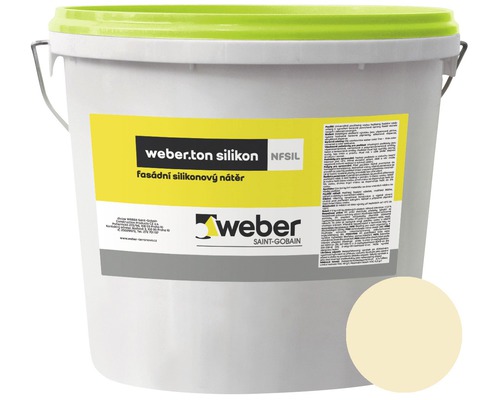 Fasádní nátěr WEBER.TON silikon 25 kg ZL2E žlutá Kbelík silikonové fasádní barvy
