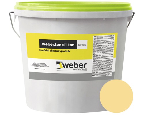 Fasádní nátěr WEBER.TON silikon 25 kg ZL3C žlutá Kbelík silikonové fasádní barvy