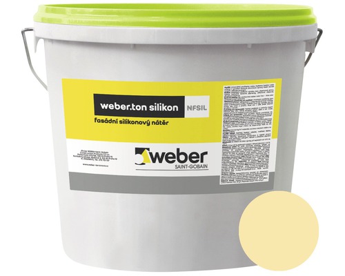 Fasádní nátěr WEBER.TON silikon 25 kg ZL5D žlutá Kbelík silikonové fasádní barvy