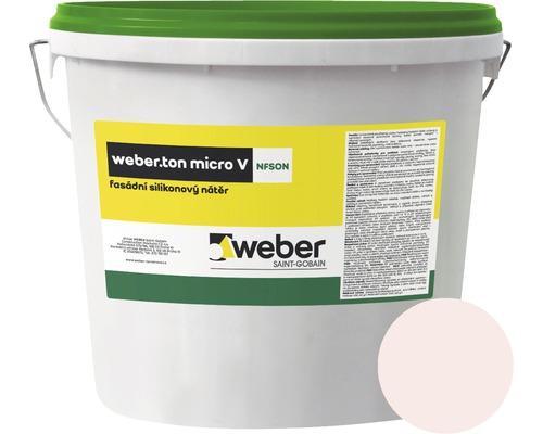 Fasádní nátěr WEBER.TON micro V s mikrovláknem 25 kg CE00 červená