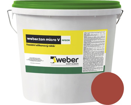 Fasádní nátěr WEBER.TON micro V s mikrovláknem 25 kg CE5B červená