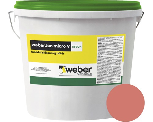 Fasádní nátěr WEBER.TON micro V s mikrovláknem 25 kg CE5C červená