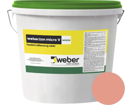 Fasádní nátěr WEBER.TON micro V s mikrovláknem 25 kg CE6C červená