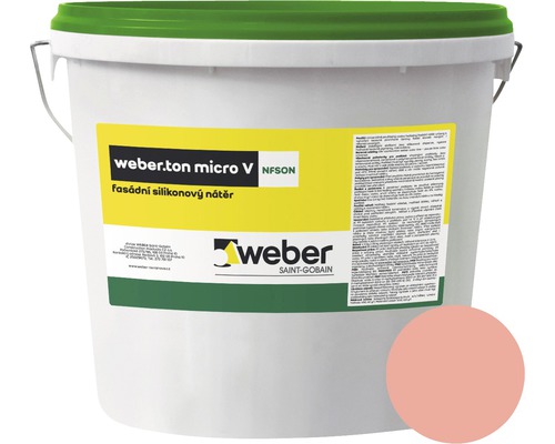 Fasádní nátěr WEBER.TON micro V s mikrovláknem 25 kg CE7D červená