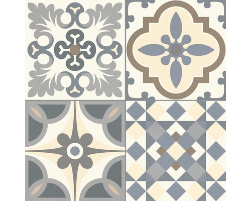 Dekorativní dlaždice s geometrickými a květinovými vzory