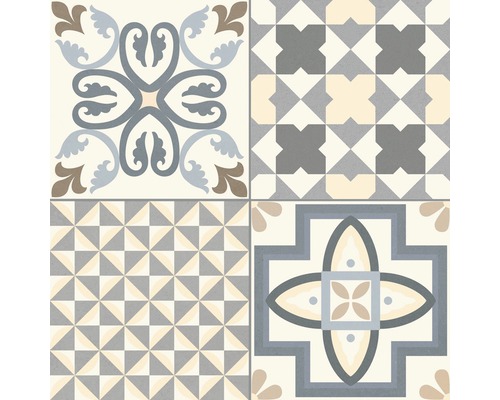 Dekorativní dlaždice s geometrickými a květinovými vzory