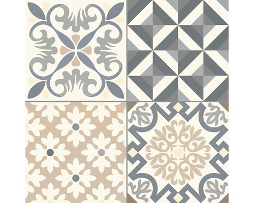 Vzor ze čtyř dlaždic s různými vzory