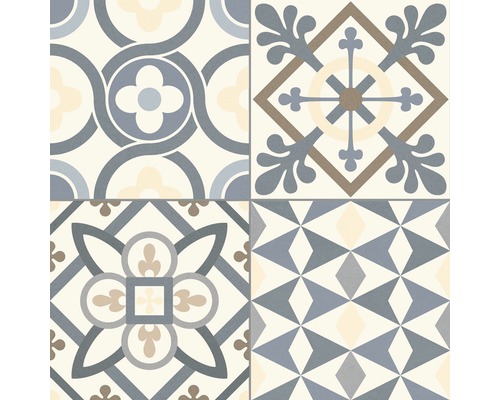 Dlaždice s geometrickými a květinovými vzory