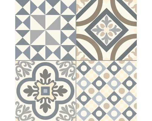 Dekorativní dlaždice s geometrickými a květinovými vzory