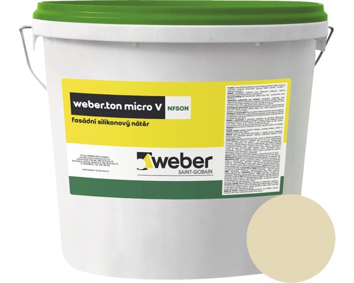 Fasádní nátěr WEBER.TON micro V s mikrovláknem 25 kg ZE3D zelená