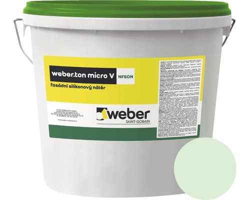 Fasádní nátěr WEBER.TON micro V s mikrovláknem 25 kg ZE6D zelená