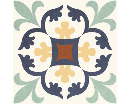 Dekorativní podlahová dlaždice s květinovým vzorem