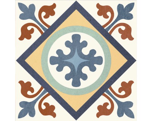 Dekorativní dlaždice s geometrickými a květinovými vzory