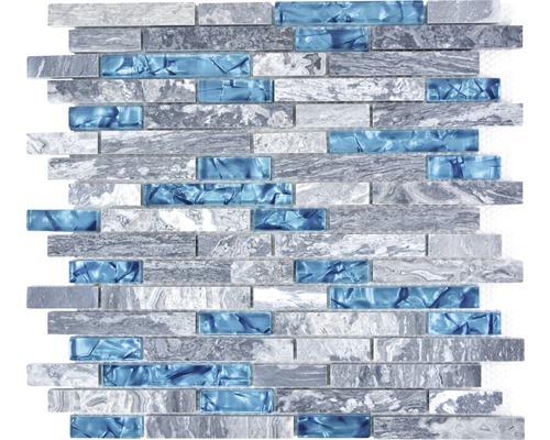 Skleněná mozaika s přírodním kamenem XCM MV688 30x30 cm