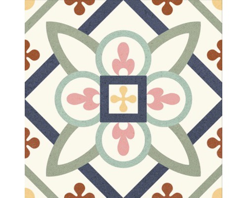 Dekorativní dlaždice s geometrickým a květinovým vzorem