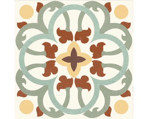 Čtvercová dlaždice s květinovým vzorem