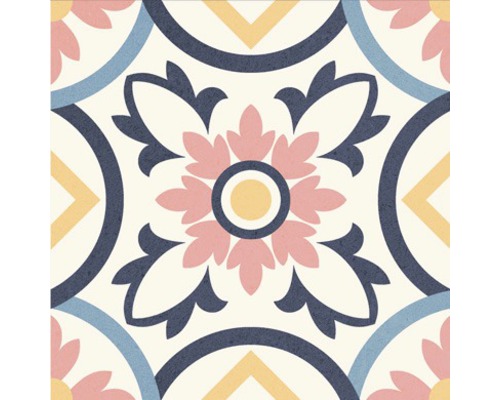 Dekorativní podlahová dlaždice s květinovým vzorem