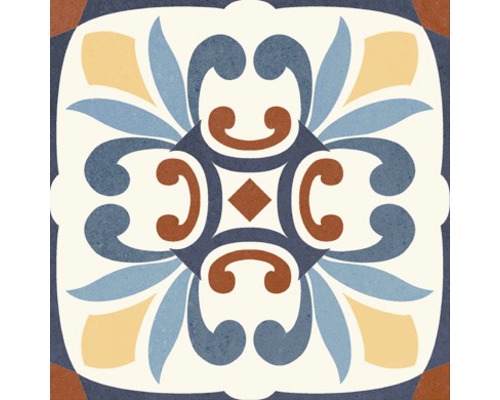 Dekorativní podlahová dlaždice s květinovým vzorem