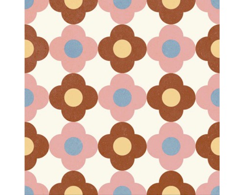 Vzor dlaždic se stylizovanými květinami