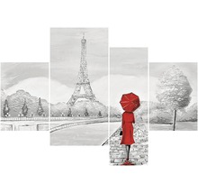 Moderní obraz 4-dílný Pařížanka 70x100 cm-thumb-0