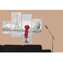 Moderní obraz 4-dílný Pařížanka 70x100 cm-thumb-1