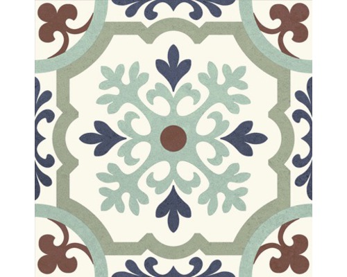 Dekorativní podlahová dlaždice s ornamentálním vzorem