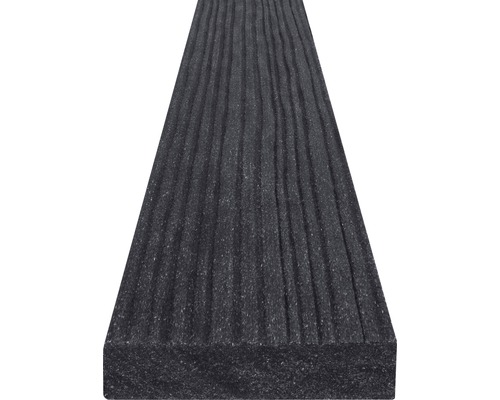 Ukončovací lišta pro terasová prkna WPC TERAFEST 16 x 70 x 2000 mm tmavě šedá Řez izolační rohoží s žebrovaným povrchem