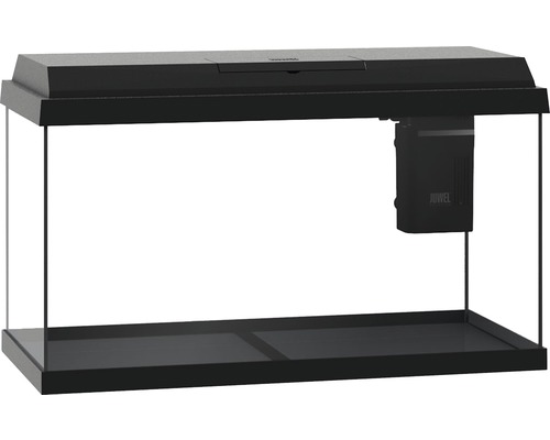 Prázdné akvárium s krytem a filtračním systémem