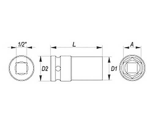 Technický výkres rozměru nástrčného klíče
