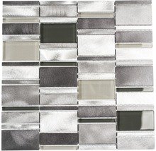 Hliníková mozaika stříbrná průhledná šedá lesklá 30,1x30,1 cm-thumb-0
