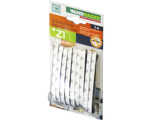 Těsnicí kartáč Wind Hager, samolepicí, dva metry, pro utěsnění rolet a rámů
