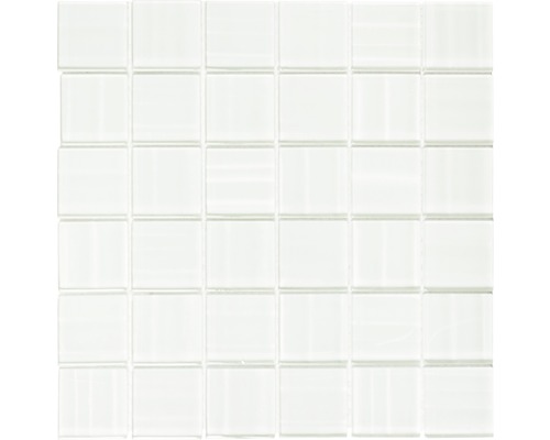Skleněná mozaika lesklá bílá 29,8x29,8 cm