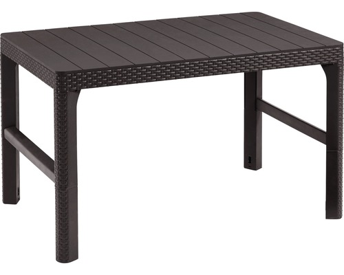 Obdélníkový zahradní stůl z plastu v designu ratanu