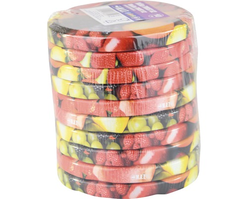 Stoh papírových talířů s ovocným vzorem