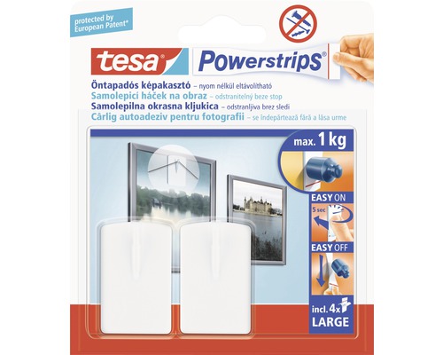 Tesa Powerstrips pro zavěšení obrazů, maximální nosnost jeden kilogram