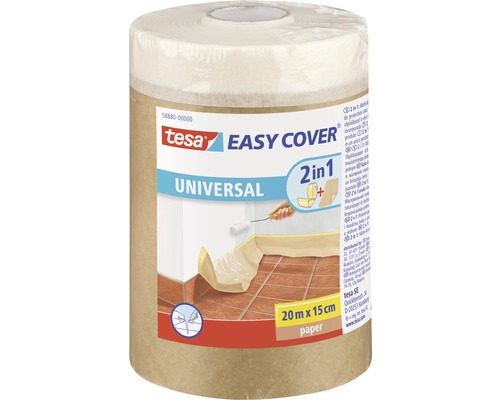 Maskovací páska TESA Easy Cover zakrývací papír, malířská páska a náplň, světle hnědá, 20m x 1,5m